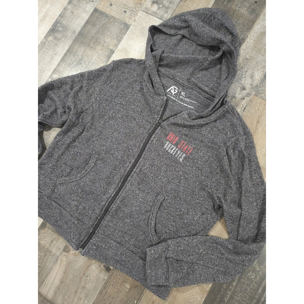 Ohio State Buckeyes Hoodie XL Charcoal Gray Full Zip‎ Up Alta Gracia Lightweight